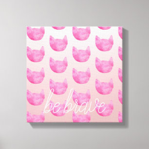 Blush roze ombre cat be Brave Canvas Afdruk