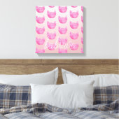 Blush roze ombre cat be Brave Canvas Afdruk (Insitu (Slaapkamer))