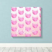 Blush roze ombre cat be Brave Canvas Afdruk (Insitu (Houten vloer))