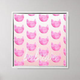 Blush roze ombre cat be Brave Canvas Afdruk