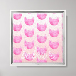 Blush roze ombre cat be Brave Canvas Afdruk