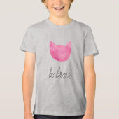 Blush roze ombre cat be Brave Tri-Blend Shirt (Voorkant)