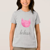 Blush roze ombre cat be Brave Tri-Blend Shirt (Voorkant)