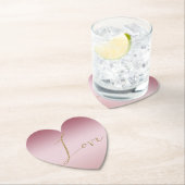 Blush Roze Ombre Glitter Goud Liefde Kartonnen Onderzetters (Insitu)