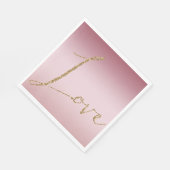 Blush Roze Ombre Glitter Goud Liefde Servet (Hoek)