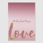 Blush Roze Ombre Glitter Goud Rood Liefde (Voorkant)