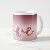 Blush Roze Ombre Glitter Goud Rood Liefde Grote Koffiekop (Voorkant rechts)