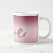 Blush Roze Ombre Glitter Goud Rood Liefde Grote Koffiekop (Rechts)