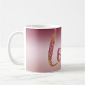 Blush Roze Ombre Glitter Goud Rood Liefde Koffiemok (Links)