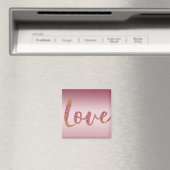 Blush Roze Ombre Glitter Goud Rood Liefde Magneet (Insitu (Vaatwasser))