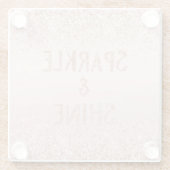 Blush roze ombre Glitzy Glitter Sparkle Glazen Onderzetter (Achterkant)