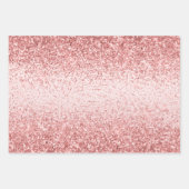 Blush roze ombre Glitzy Glitter Sparkle Inpakpapier Vel (Voorkant 2)