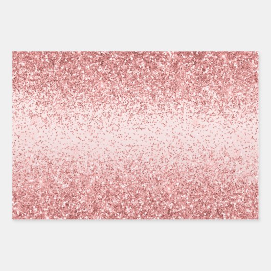 Blush roze ombre Glitzy Glitter Sparkle Inpakpapier Vel (Voorkant 2)