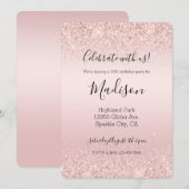 Blush roze ombre Glitzy Glitter Sparkle Kaart (Voorkant / Achterkant)
