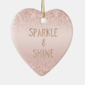 Blush roze ombre Glitzy Glitter Sparkle Keramisch Ornament (Rechts)