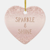 Blush roze ombre Glitzy Glitter Sparkle Keramisch Ornament (Voorkant)