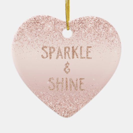 Blush roze ombre Glitzy Glitter Sparkle Keramisch Ornament (Voorkant)