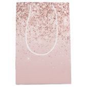 Blush roze ombre Glitzy Glitter Sparkle Medium Cadeauzakje (Voorkant)