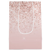 Blush roze ombre Glitzy Glitter Sparkle       Medium Cadeauzakje (Achterkant)