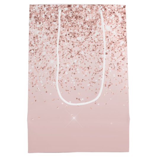 Blush roze ombre Glitzy Glitter Sparkle       Medium Cadeauzakje (Achterkant)
