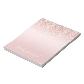 Blush roze ombre Glitzy Glitter Sparkle Note Notitieblok (Linkerzijde)