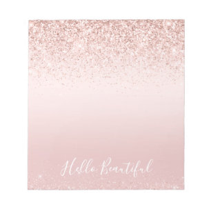 Blush roze ombre Glitzy Glitter Sparkle Notitieblok