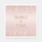 Blush roze ombre Glitzy Glitter Sparkle Servet (Voorkant)
