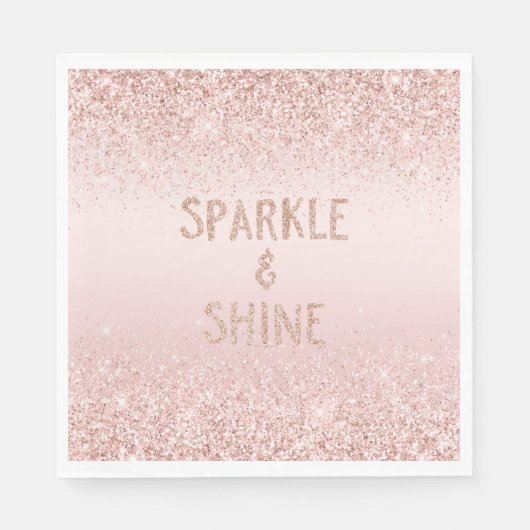 Blush roze ombre Glitzy Glitter Sparkle Servet (Voorkant)