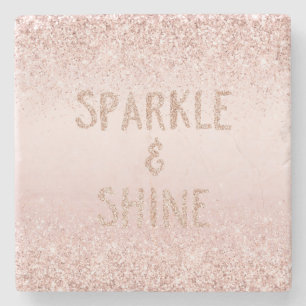 Blush roze ombre Glitzy Glitter Sparkle Stenen Onderzetter