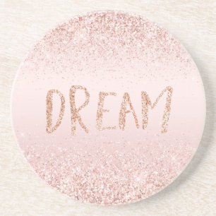 Blush roze ombre Glitzy Glitter Sparkle Zandsteen Onderzetter