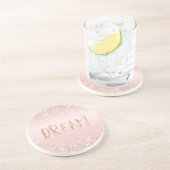 Blush roze ombre Glitzy Glitter Sparkle Zandsteen Onderzetter (Zijkant)