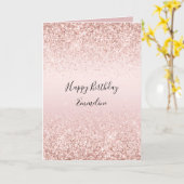 Blush roze ombre glitzy glitter Sparping   Kaart (Gele Bloem)