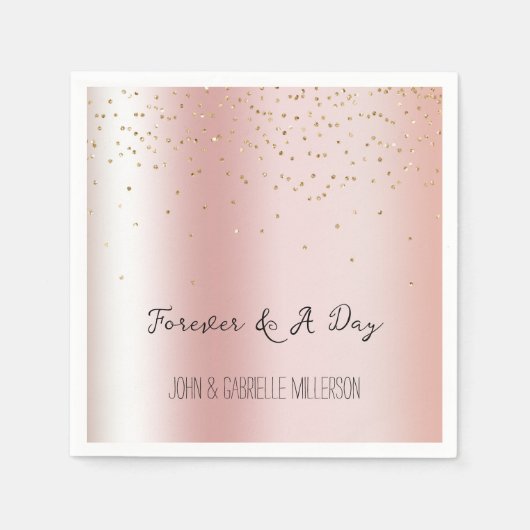 Blush Roze Ombre Goud Glam Confetti Servet (Voorkant)