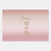 Blush Roze Ombre Gouden Glam Glitter Liefde Inpakpapier Vel (Voorkant)