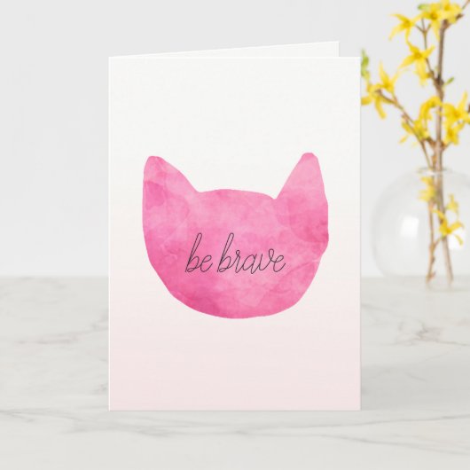 Blush roze ombre kat be Brave Inspirerend Kaart (Gele Bloem)