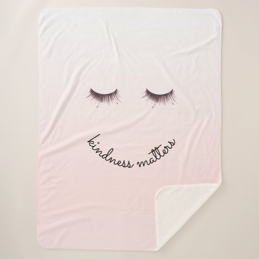 Blush roze ombre vriendelijkheid doet ertoe wimper sherpa deken (Voorkant)