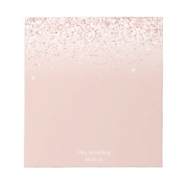 Blush Roze onze bruiloft gedateerd Notitieblok
