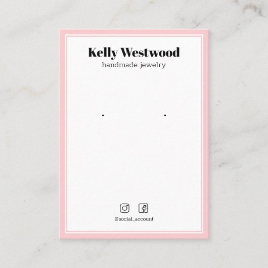 BLUSH ROZE OORBEL DISPLAY LOGO SOCIAAL PICTOGRAM VISITEKAARTJE (Voorkant)