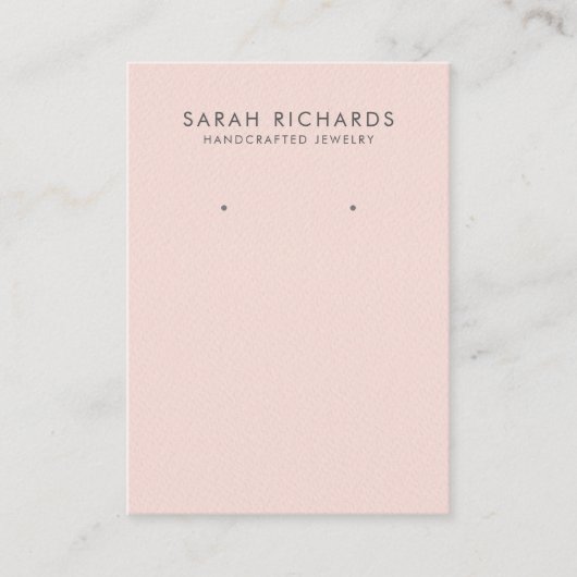 Blush Roze Oorbel Display Visitekaartje (Voorkant)