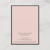 Blush Roze Oorbellen Ketting Sieraden Display Contactkaartje (Achterkant)