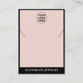 Blush Roze Oorbellen Ketting Sieraden Display Contactkaartje (Voorkant)
