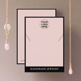 Blush Roze Oorbellen Ketting Sieraden Display Contactkaartje
