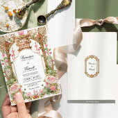 Blush roze oosterse lotus bloem bruiloft kaart