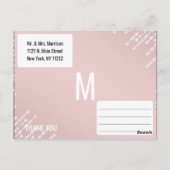 Blush roze opknoping diamanten lichten Dank u Briefkaart (Achterkant)