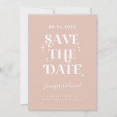 Blush roze opnieuw opslaan Datum Kaart (Voorkant)