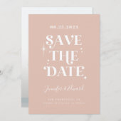 Blush roze opnieuw opslaan Datum Kaart (Voorkant / Achterkant)