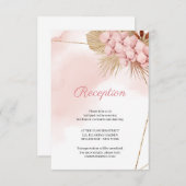 Blush roze, orchid gedroogd palmbladeren Ontvangen Informatiekaartje (Voorkant / Achterkant)