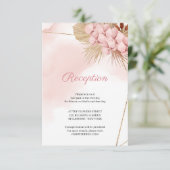 Blush roze, orchid gedroogd palmbladeren Ontvangen Informatiekaartje (Staand voorkant)