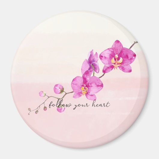 Blush roze orchidee bloemen magneet (Voorkant)