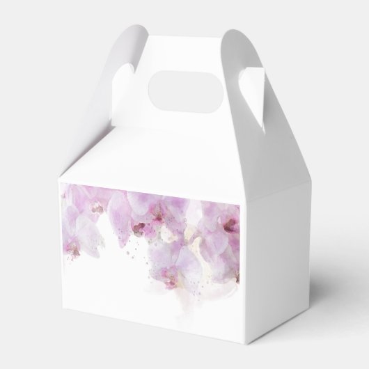 Blush Roze Orchidee Waterverf Bloem Bruiloft Dank Bedankdoosjes (Achterkant)